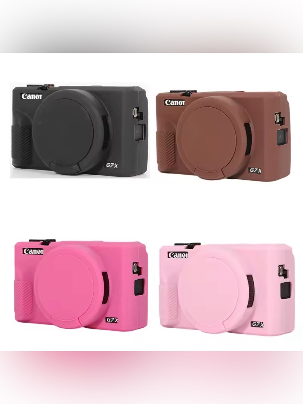 Canon G7X Silicone Camera Skin in Black, Brown, Hot Pink, Light Pink